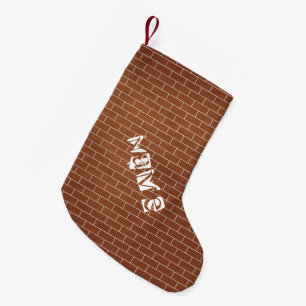 Brick Wall Christmas Stocking met aangepaste naam Kleine Kerstsok