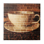 Brick Wall Coffee Tile Tegeltje (Voorkant)
