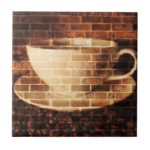 Brick Wall Coffee Tile Tegeltje