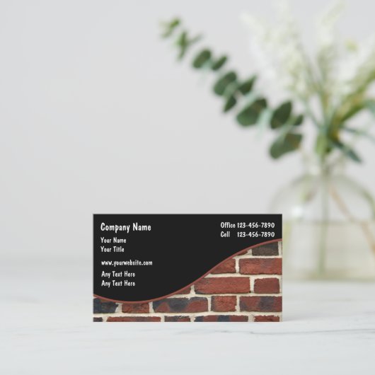Brick Wall Construction Thema Visitekaartje (Staand voorkant)