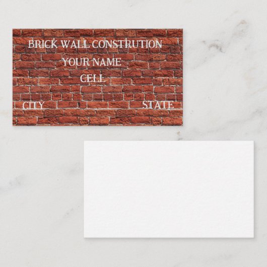 Brick Wall Construction Visitekaartje (Voorkant / Achterkant)