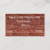 Brick Wall Construction Visitekaartje (Voorkant)