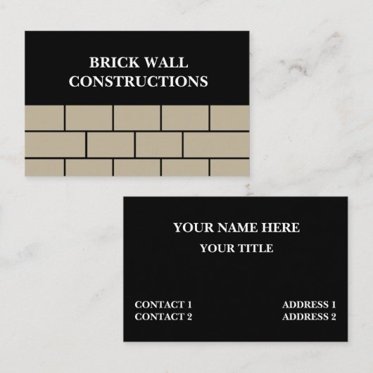 Brick Wall Construction Visitekaartje (Voorkant / Achterkant)