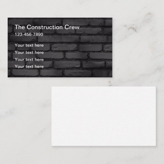 Brick Wall Construction Visitekaartjes (Voorkant / Achterkant)
