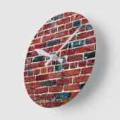 Brick Wall Cool Textielpatroon Ronde Klok (Hoek)