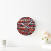 Brick Wall Cool Textielpatroon Ronde Klok (Huis)