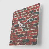 Brick Wall Cool Textielpatroon Vierkante Klok (Hoek)