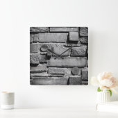 Brick Wall Cool Textielpatroon Vierkante Klok (Huis)