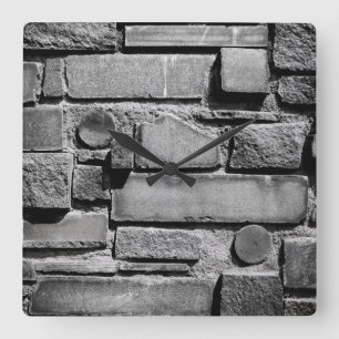 Brick Wall Cool Textielpatroon Vierkante Klok