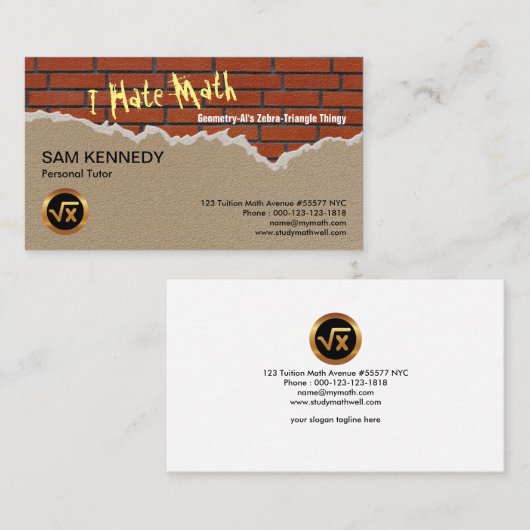 Brick Wall Creative Wiskunde Graffiti Wiskunde T Visitekaartje (Voorkant / Achterkant)