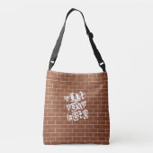 Brick Wall Crossbody Bag Brown - aangepaste tekst Tas (Achterkant)