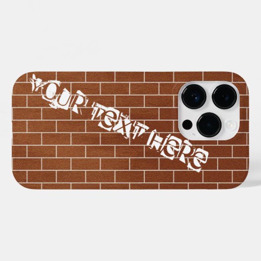 Brick Wall Custom Tekst iPhone Case (Achterkant (horizontaal))