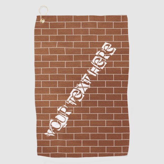 Brick Wall Design Golfhanddoek met aangepaste teks (Voorkant)