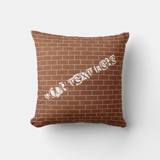 Brick Wall Design Sierkussennen - Aangepaste tekst Kussen (Voorkant)