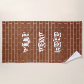 Brick Wall Design Strandlaken met aangepaste tekst (Voorkant)