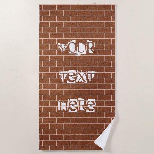Brick Wall Design Strandlaken met aangepaste tekst (Voorkant)