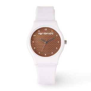 Brick Wall Design Watch met aangepaste tekst Horloge