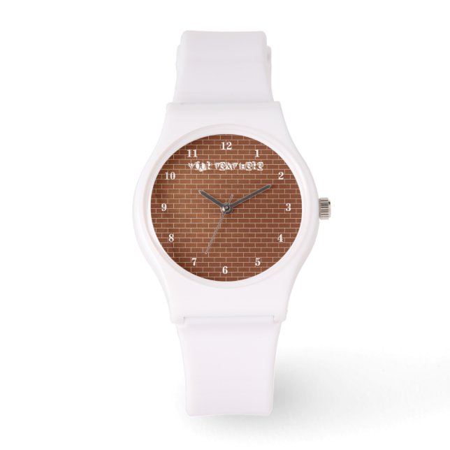 Brick Wall Design Watch met aangepaste tekst Horloge (Voorkant)