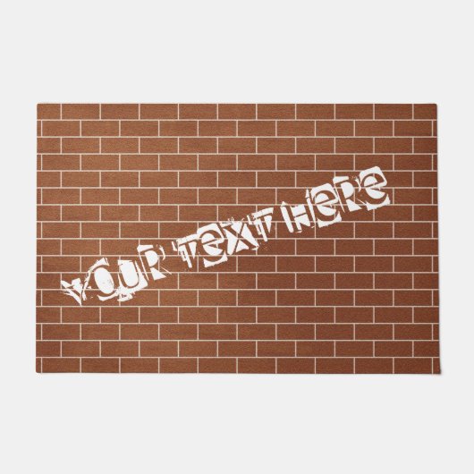 Brick Wall Doormat - aangepaste tekst Deurmat (Voorkant)