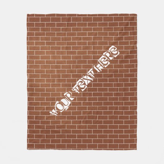 Brick Wall Fleece Deken met aangepaste tekst (Voorkant)