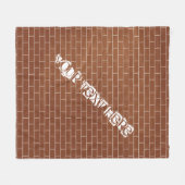 Brick Wall Fleece Deken met aangepaste tekst (Voorkant (Horizontaal))