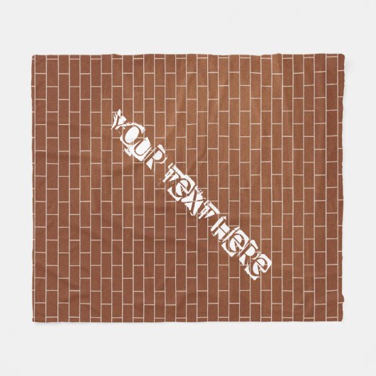 Brick Wall Fleece Deken met aangepaste tekst (Voorkant (Horizontaal))