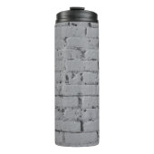 Brick Wall Geschilderd Licht Grijs Thermosbeker (Voorkant)