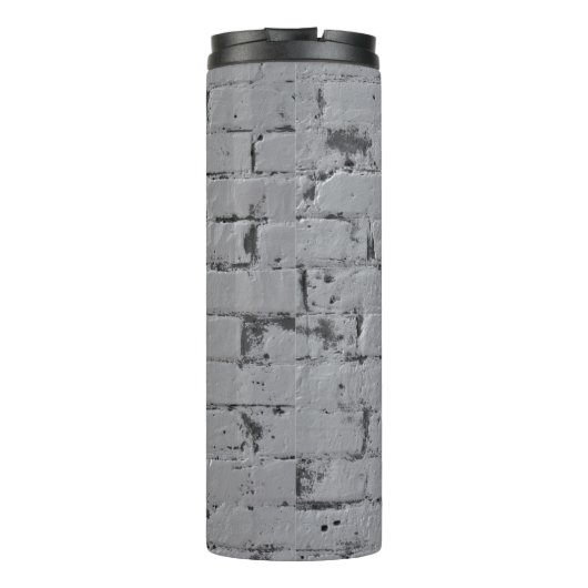 Brick Wall Geschilderd Licht Grijs Thermosbeker (Achterkant)