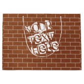 Brick Wall Gift Bag met aangepaste tekst Groot Cadeauzakje (Voorkant)