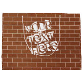 Brick Wall Gift Bag met aangepaste tekst Groot Cadeauzakje (Achterkant)
