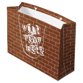 Brick Wall Gift Bag met aangepaste tekst Groot Cadeauzakje (Achterkant Gekanteld)