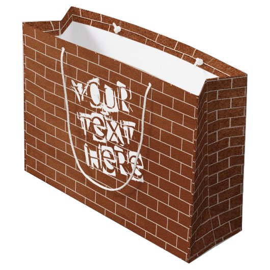 Brick Wall Gift Bag met aangepaste tekst Groot Cadeauzakje (Achterkant Gekanteld)