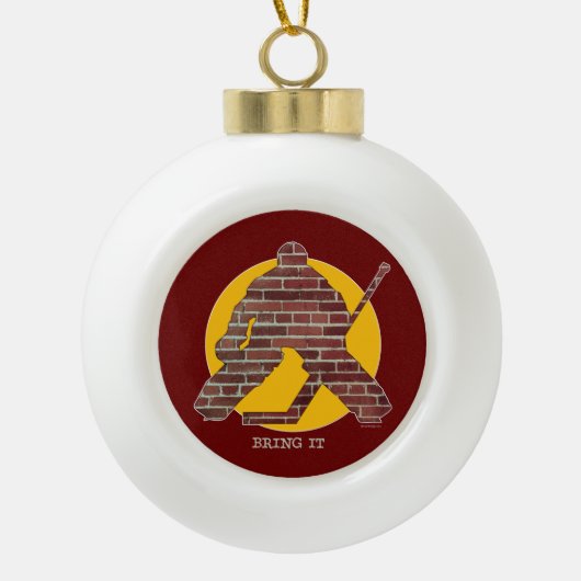 Brick Wall Goalie Keramische Bal Ornament (Voorkant)