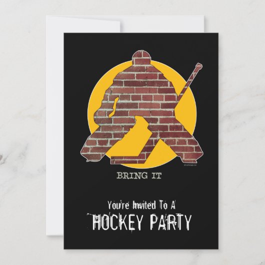 Brick Wall Goalie Party uitnodiging (Voorkant)