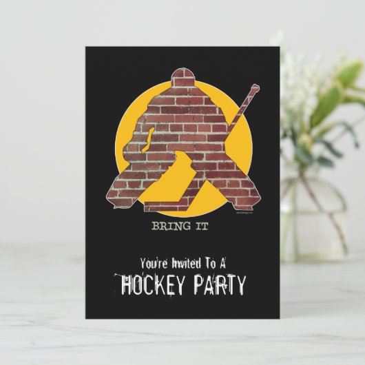 Brick Wall Goalie Party uitnodiging (Staand voorkant)