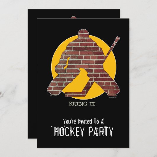 Brick Wall Goalie Party uitnodiging (Voorkant / Achterkant)