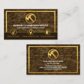 Brick Wall Gold Lijst Masonry Contractor Visitekaartje (Voorkant / Achterkant)