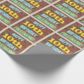 Brick Wall Graffiti geïnspireerd op 10e verjaardag Cadeaupapier (Hoek)