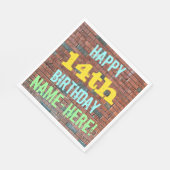 Brick Wall Graffiti geïnspireerd op 14e verjaardag Servetten (Hoek)