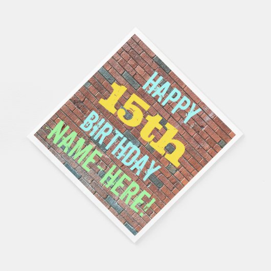 Brick Wall Graffiti geïnspireerd op 15e verjaardag Servetten (Hoek)