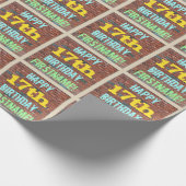 Brick Wall Graffiti geïnspireerd op 17e verjaardag Cadeaupapier (Hoek)