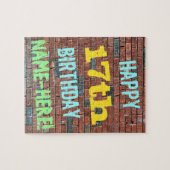 Brick Wall Graffiti geïnspireerd op 17e verjaardag Legpuzzel (Horizontaal)