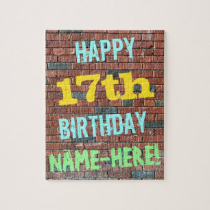 Brick Wall Graffiti geïnspireerd op 17e verjaardag Legpuzzel