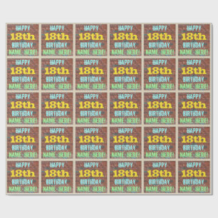 Brick Wall Graffiti geïnspireerd op 18e verjaarda Cadeaupapier