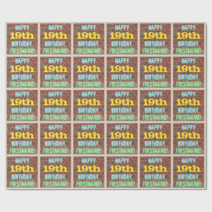 Brick Wall Graffiti geïnspireerd op 19e verjaardag Cadeaupapier
