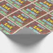 Brick Wall Graffiti geïnspireerd op 1e verjaardag Cadeaupapier (Hoek)