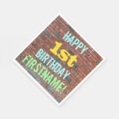 Brick Wall Graffiti geïnspireerd op 1e verjaardag  Servetten (Hoek)