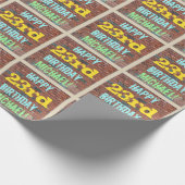 Brick Wall Graffiti geïnspireerd op 23e verjaardag Cadeaupapier (Hoek)