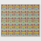 Brick Wall Graffiti geïnspireerd op 24e verjaardag Cadeaupapier (Vlak)