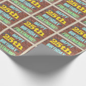 Brick Wall Graffiti geïnspireerd op 25e verjaardag Cadeaupapier (Hoek)